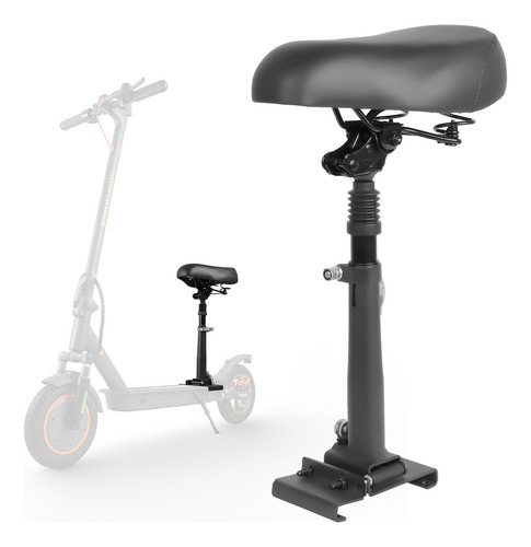 Asiento Para Scooter E9 Pro Con Base Aluminio Y Amortiguador Ancho 1.8 cm Color Negro Largo 2.6 cm