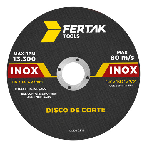 10x Disco Corte Fino Inox Esmerilhadeira 4.1/2 X 1,0 X 115mm