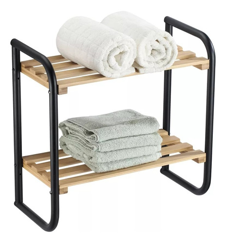 Organizador Baño Repisa Estante Bamboo Toalla Pared O Mesada