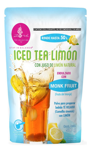 Te Helado Zoma Tea Iced Tea Limón Natural Con Té Negro 500g