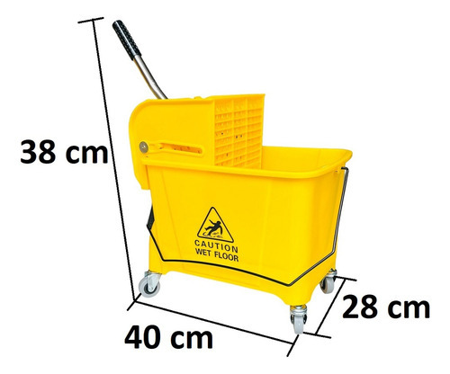 Balde 20 Litros Con Exprimidor Color Amarillo
