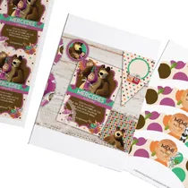 Comprar Kit Imprimible Masha Y El Oso Textos Editables