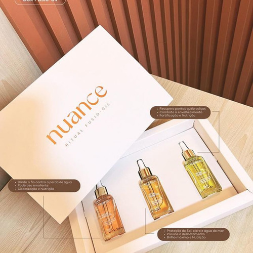 Kit Box 3 Óleos Nutrição Capilar Fusion Oil Hidrata Nuance