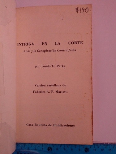 Intriga En La Corte Tomas D Parks (Usado)