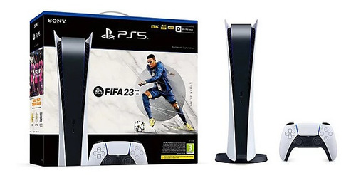 Imagen 1 de 6 de Sony PlayStation 5 Digital 825GB FIFA 23 Bundle color  blanco y negro