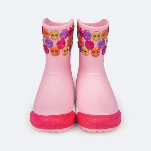 Bota Galocha Infantil Pampili Happy Glee Unic rnio Rosa
