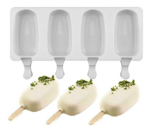 Molde De Silicona Para 4 Paletas De Helado Palito Freezer  