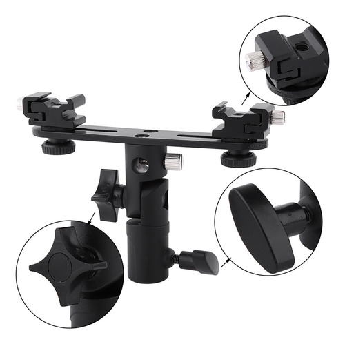 Soporte Doble Para Zapatos Hot Shoe, Negro, Doble Flash