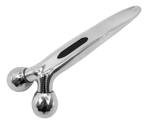 Masajeador Rodillo Manual Facial Corporal 3d Color Plateado