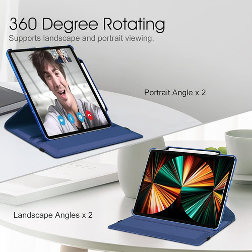 Funda Giratoria Para iPad Pro 12,9 360 Grados Cielo Azul