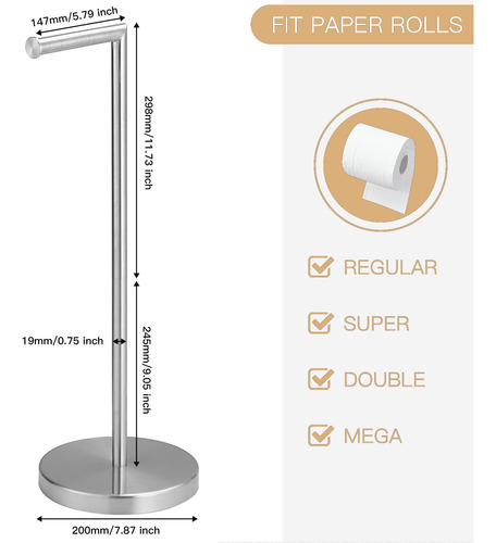 Portelador De Papel Higiénico Independiente De Níquel Cepill