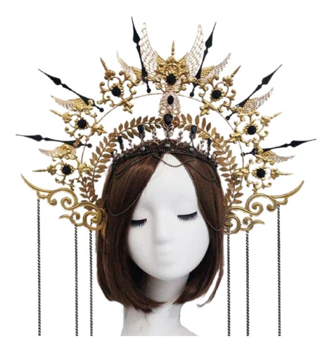 Corona De Halo De Lolita Spike Para Mujer, Tiara Gótica En R