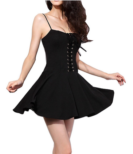 Vestido Corto Casual Tipo Corset Gotico Sexy Moderno Fiesta