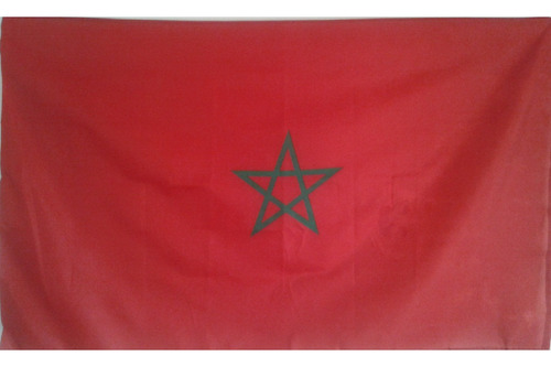 Bandera De Marruecos (tamaño 90x150cms) Doble Faz Polyester