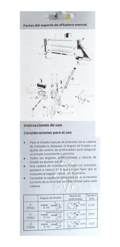 Imagen 3 de 5 de Soporte Afilar Afiladora Manual Cadenas Motosierra Barovo