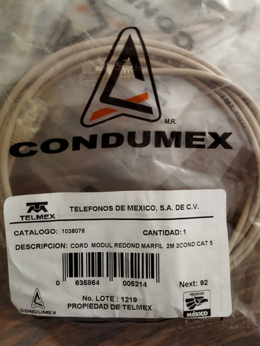 Lote De 30 Cables Cordón Marfil Teléfono Telmex Cat 5 