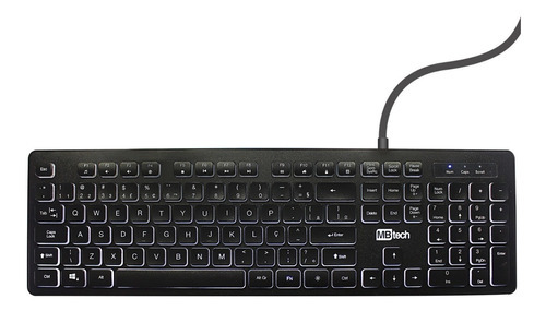 Teclado Gamer Multimídia Luminoso Led Branco Mbtech