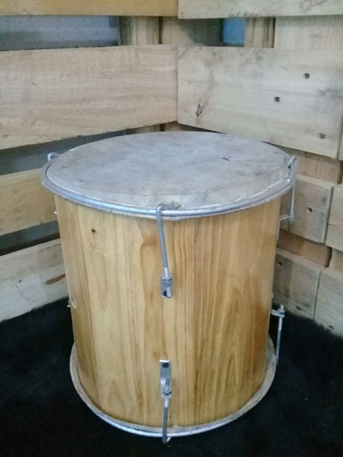 Tambor De Percusión Doble Cuero Modelo Golperas En Pino