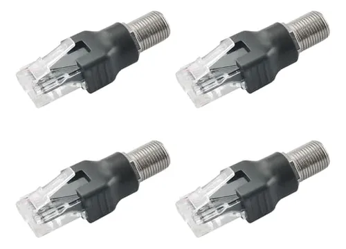 Pack De 4 Adaptadores Coaxial A Ethernet Para Tv Y Testers