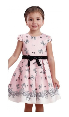Imagem 2 de 3 de Vestido De Festa Infantil Petit Cherie P&b Moderno 20200