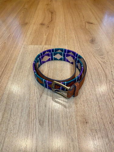 Cinturón Carpincho En Verde - Morado - Corralero Sastrería-.