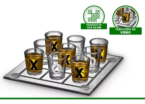 Jogo Da Velha Com Copos Drink Shot Dose 10ml Jogo De Bebida