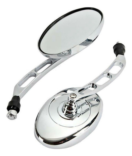 2 Piezas De Espejos Plateados Compatibles Con Harley Road