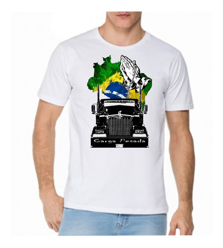 Camiseta Tshirt Masculina Caminhão Caminhoneiro Brasil