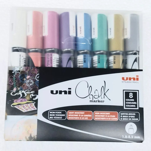 Uni Chalk Set X 8 Marcadores 5m