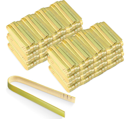 240 Pinzas De Bambú Desechables Pequeñas De Madera Para Tost