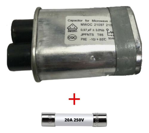 Capacitor Microondas 0.97 Uf 2100v Con Fusible 20a 250v