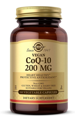 Coq10 Vegano 200 Mg Solgar 60 Capsulas Vegetales