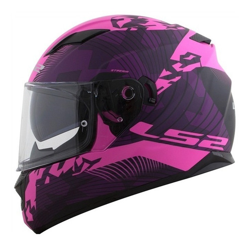 Capacete Ls2 Ff320 Stream Hype Rosa Fosco Com Viseira Solar