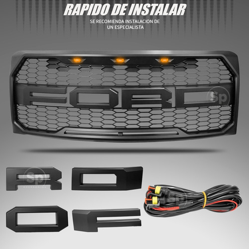Imagen 2 de 9 de Parrilla Tipo Raptor Ford Lobo F150 2009/2014 Con Led