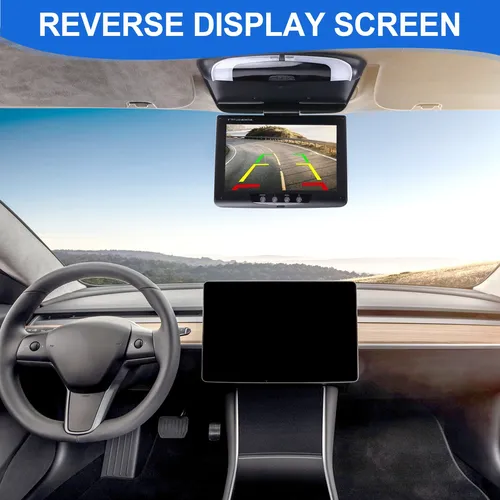 Monitor De Techo De Coche, Pantalla Lcd Con Tapa Abatible, V