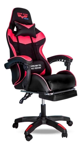 Imagen 1 de 1 de Silla de escritorio Steelpro ROCKET 2.0 gamer ergonómica negra y roja con tapizado de cuero sintético