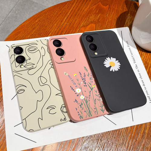 Fundas For Vivo Y17s Vivoy17s 4g, Bonita Funda Blanda Color