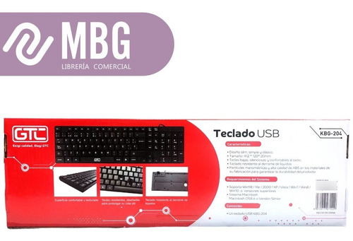 Imagen 3 de 6 de Teclado Para Pc Gtc Kbg-204 Usb En Español
