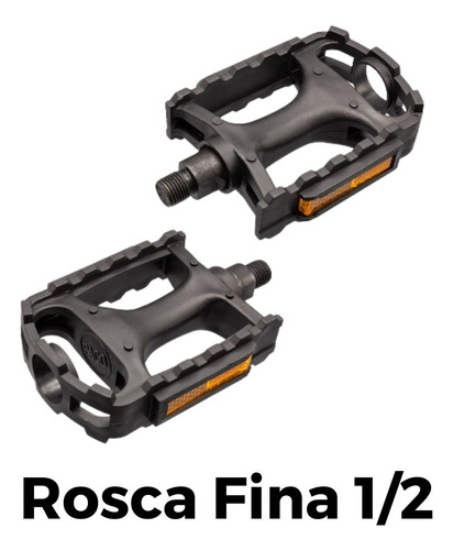 Pedal Pedaleira Bicicleta Bike 1/2 Mtb Nylon Com Refletor