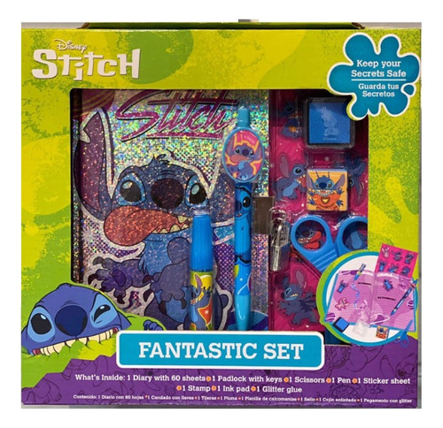 Set Para Colorear De Stich Diario Secreto 60 Hojas