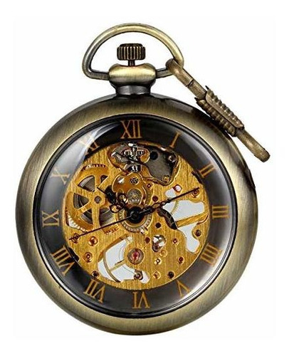 Jewelrywe - Reloj De Bolsillo Mecánico Para Hombre, Diseño D