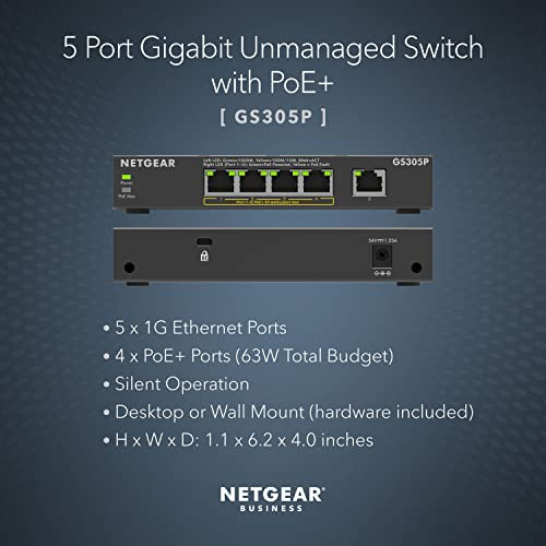 Switch Ethernet Sin Gestión Poe Netgear De 5 Puertos