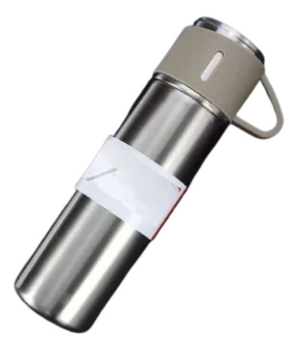 Garrafa Térmica Vacuum Flask Set 500ml Com 3 Xícaras Cor Prata