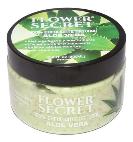 Crema Exfoliante 100% Natural Aloe Vera 300 Ml Flower Secret