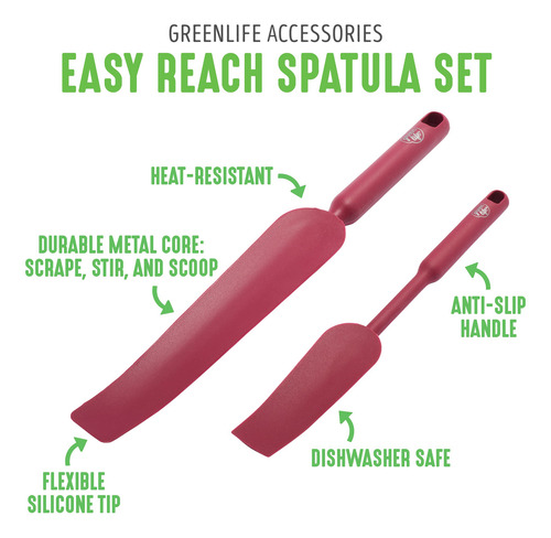 Juego De Espátulas De Silicona Roja Para Cocina Resistente A