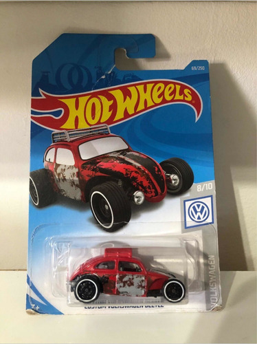 Hot Wheels - Custom Volkswagen Beetle Fusca Rojo En Blister