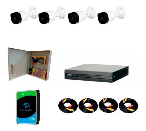 Kit 8 Canales 5 Mp 4 Camaras B1a21 1080p Dvr 5mp Lite 20m