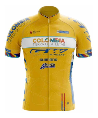 Camiseta Jersey Gw Colombia Tierra De Atletas Fit Pro Amaril