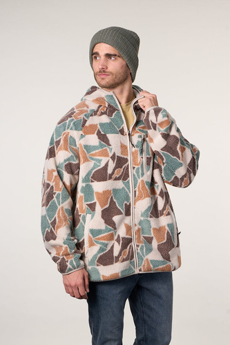 Poleron Hombre Polar Sherpa Full Cierre Y Gorro 8712 Polemic