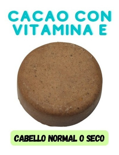 Shampoo Sólido Artesanal 50 Gr Cacao Con Vitamina E